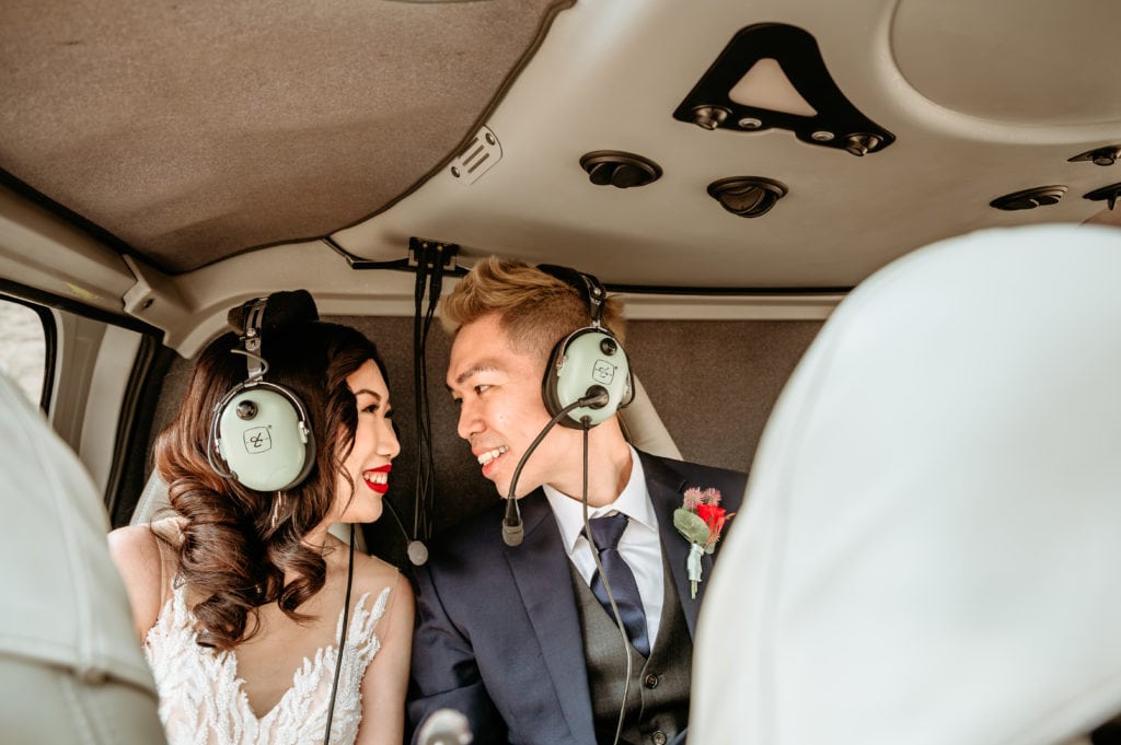 A helicopter tour is just one of the fun elopement ideas you can include in your adventure elopement