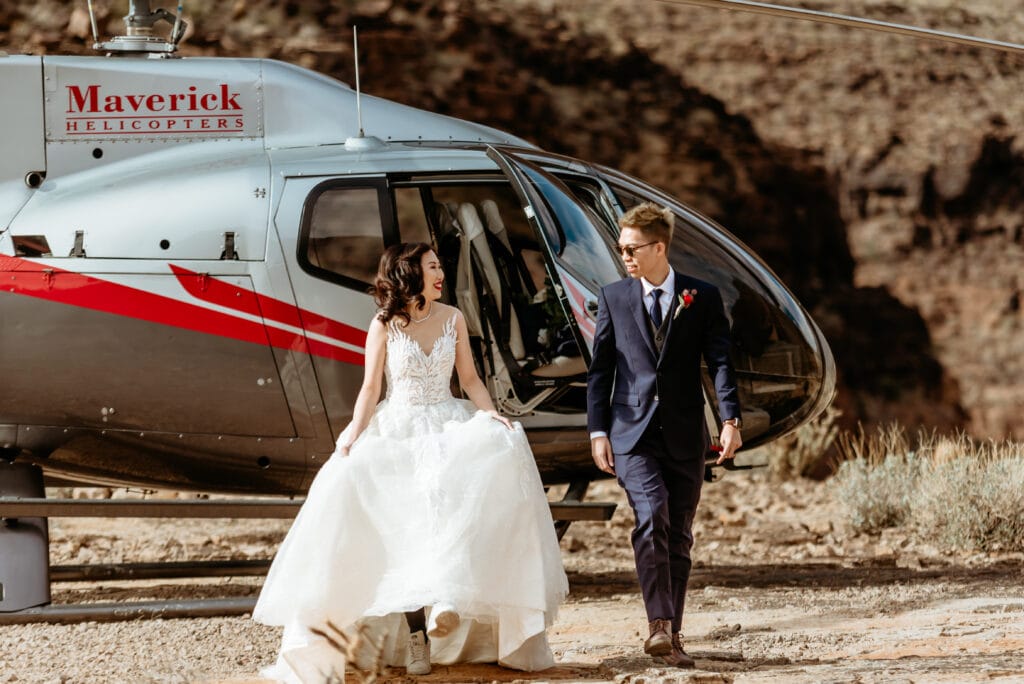 Helicopter elopement at the Grand Canyon in Arizona