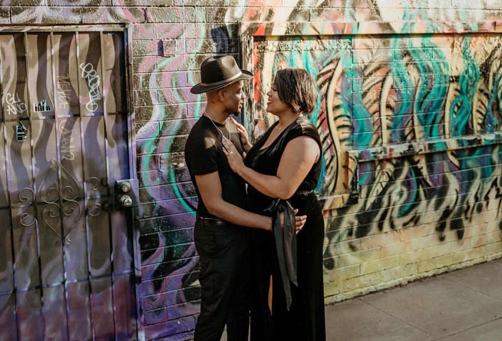 Exploring the artwork of a city is just one of the fun elopement ideas you can include in an urban elopement